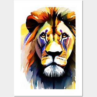 Male lion portrait Posters and Art